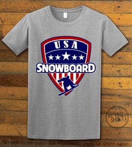 USA Snowboard Team Graphic T-Shirt - gray shirt design