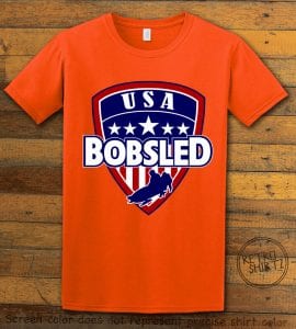 USA Bobsled Graphic T-Shirt - orange shirt design