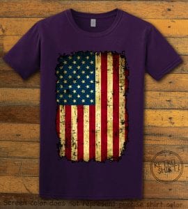 Distressed American Flag Graphic T-Shirt - purple shirt design