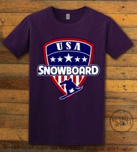 USA Snowboard Team Graphic T-Shirt - purple shirt design