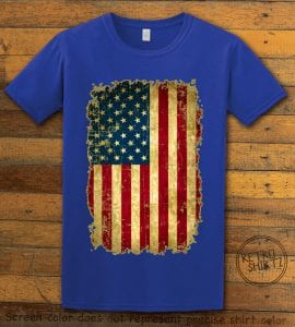 Distressed American Flag Graphic T-Shirt - royal shirt design