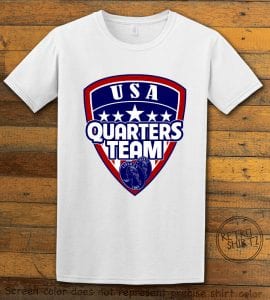 USA Quarters Team Graphic T-Shirt - white shirt design