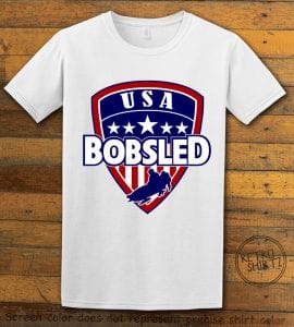 USA Bobsled Graphic T-Shirt - white shirt design