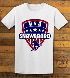 USA Snowboard Team Graphic T-Shirt - white shirt design