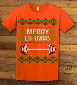Merry Liftmas Graphic T-Shirt - orange shirt design
