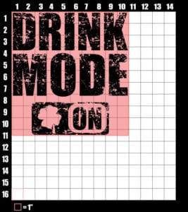 These are the graphic design dimensions for the St Patricks Day Shirts: Drink Mode On