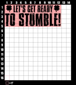 These are the graphic design dimensions for the St Patricks Day Shirts: Let's Get Ready To Stumble!