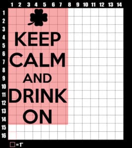 These are the graphic design dimensions for the St Patricks Day Shirts: Keep calm and Drink On
