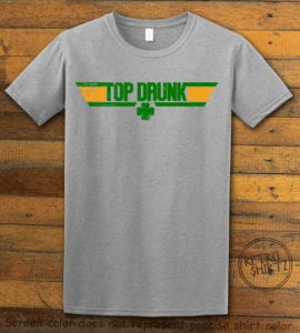This is the main graphic design on a gray shirt for the St Patricks Day Shirts: Top Drunk