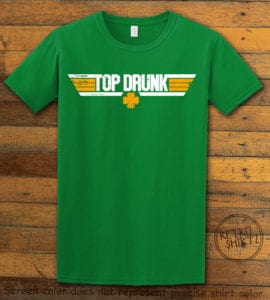 This is the main graphic design on a green shirt for the St Patricks Day Shirts: Top Drunk
