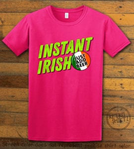 This is the main graphic design on a pink shirt for the St Patricks Day Shirts: Instant Irish