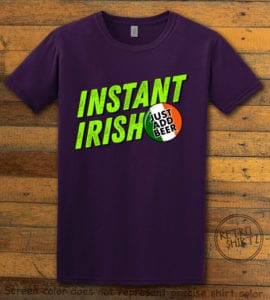 This is the main graphic design on a purple shirt for the St Patricks Day Shirts: Instant Irish