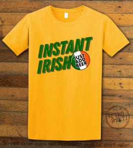 This is the main graphic design on a yellow shirt for the St Patricks Day Shirts: Instant Irish