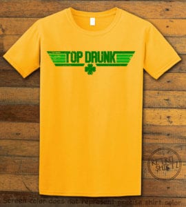 This is the main graphic design on a yellow shirt for the St Patricks Day Shirts: Top Drunk