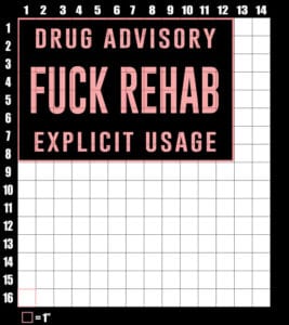 These are the graphic design dimensions for the Weed Shirt: Fuck Rehab