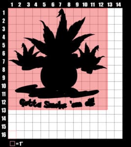 This is the main graphic design for the Weed Shirt: Smokemon Oddish Pot Leaf