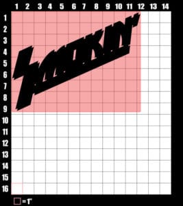 These are the graphic design dimensions for the Weed Shirt: Smokin Rockstar