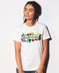 This is the main model photo for the Weed Shirt: Vegetarian