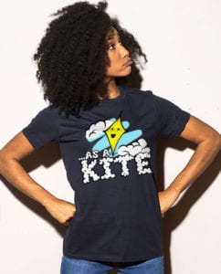 This is the main model photo for the Weed Shirt: High as a Kite