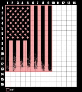 These are the graphic design dimensions for the Pride Shirts: Pride Flag Distressed