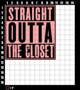 These are the graphic design dimensions for the Pride Shirts: Straight Out of the Closet