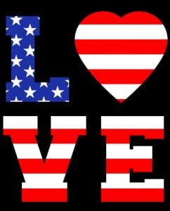 American Flag Love Graphic T-shirt main vector design