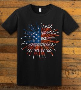 USA Firework Graphic T-Shirt - black shirt design
