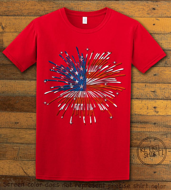 USA Firework Graphic T-Shirt - red shirt design