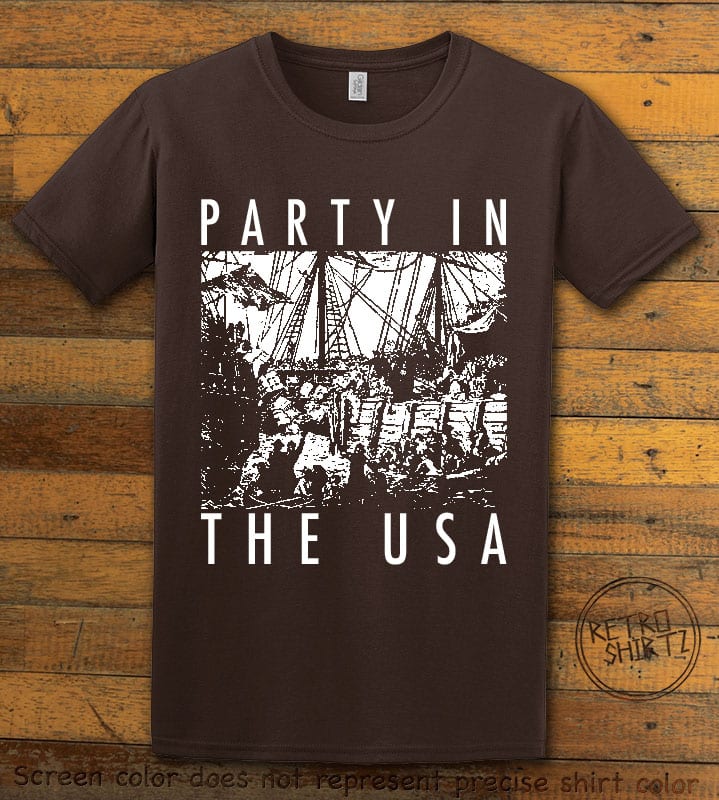 Party In The USA Graphic T-Shirt - brown shirt design