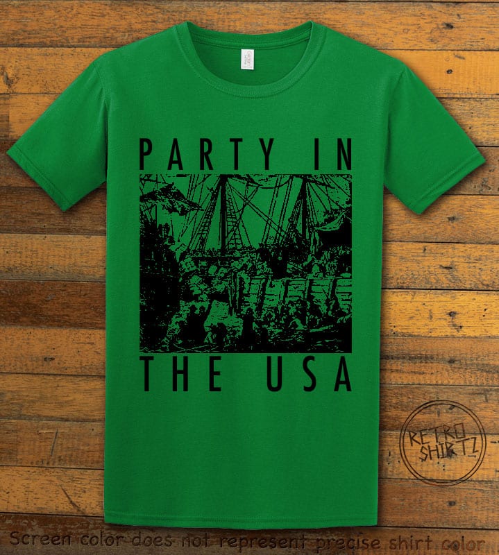 Party In The USA Graphic T-Shirt - green shirt design