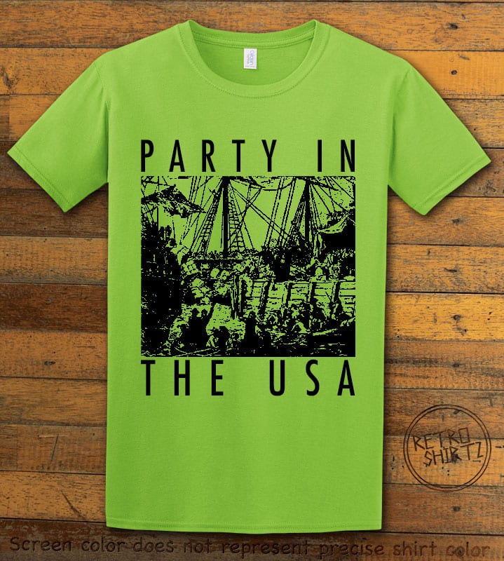 Party In The USA Graphic T-Shirt - lime shirt design