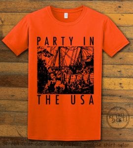 Party In The USA Graphic T-Shirt - orange shirt design
