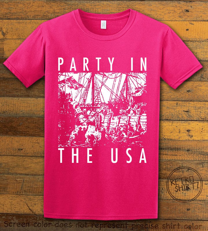 Party In The USA Graphic T-Shirt - pink shirt design