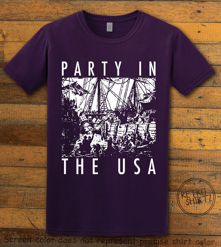 Party In The USA Graphic T-Shirt - purple shirt design