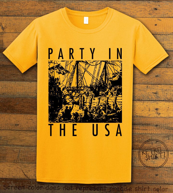 Party In The USA Graphic T-Shirt - yellow shirt design
