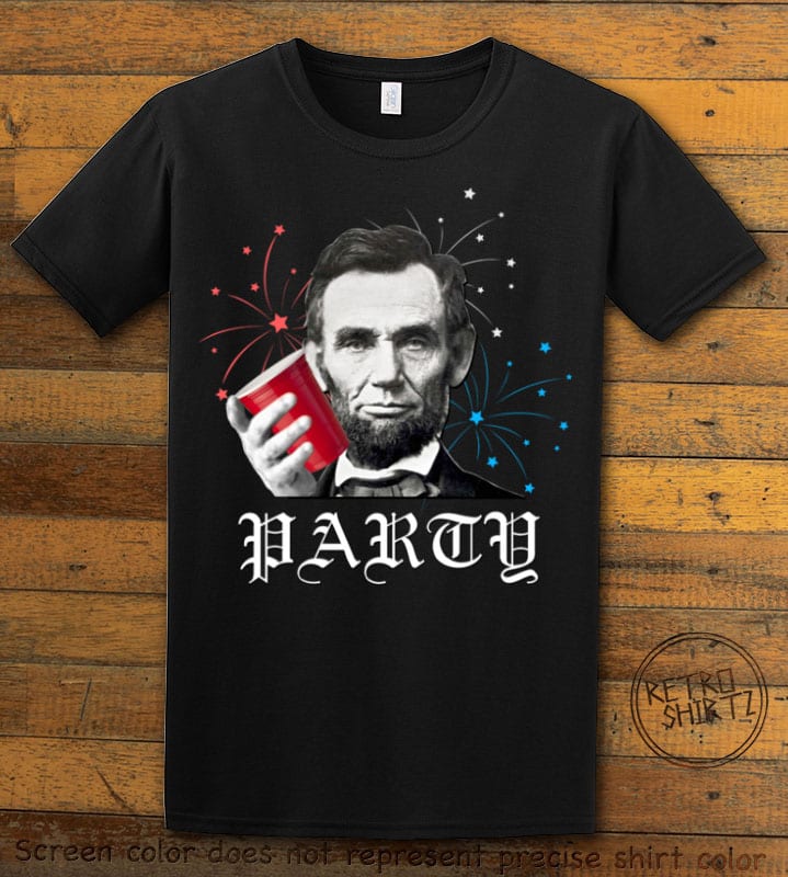 Party Lincoln Graphic T-Shirt - black shirt design