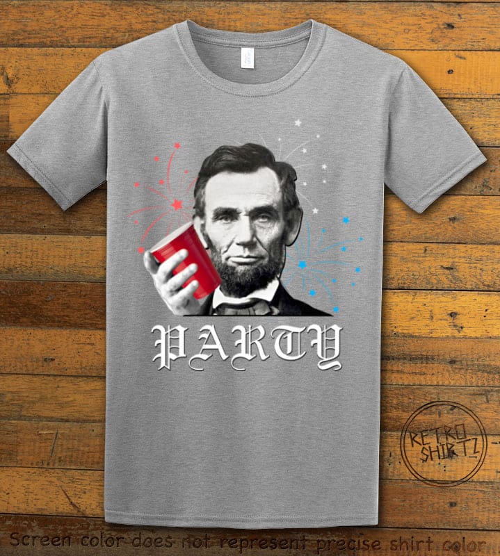 Party Lincoln Graphic T-Shirt - gray shirt design