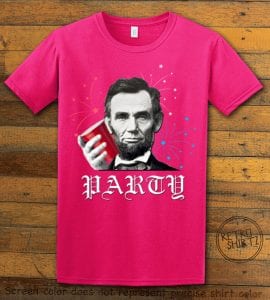 Party Lincoln Graphic T-Shirt - pink shirt design