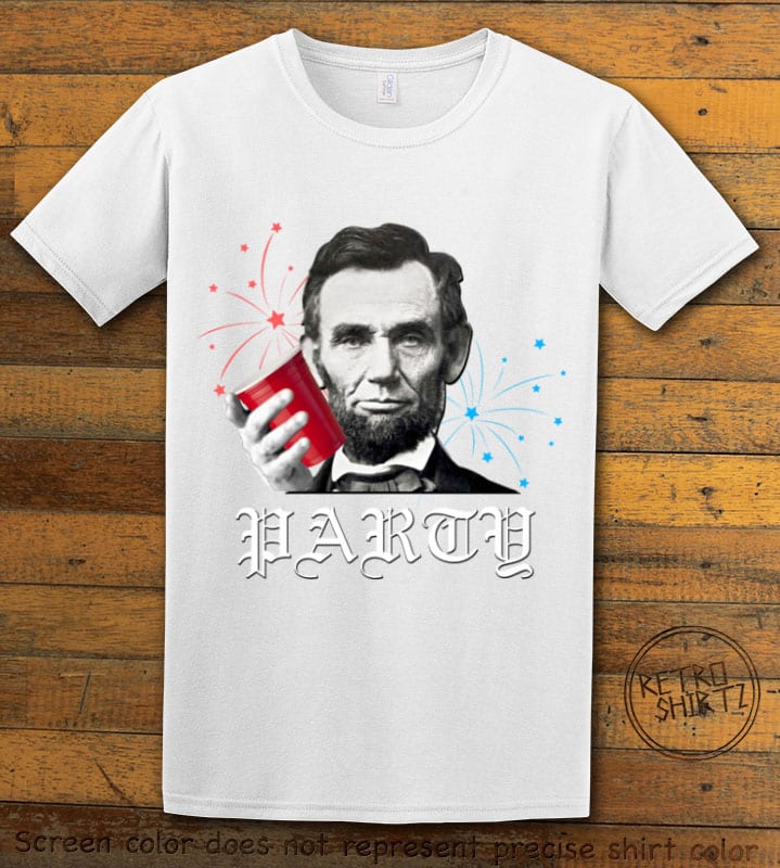 Party Lincoln Graphic T-Shirt - white shirt design