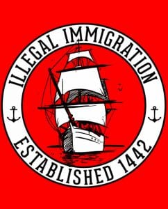 Illegal Immigration 1442 Founding Graphic T-Shirt main vector design