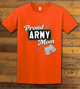 Proud Army Mom Graphic T-Shirt - orange shirt design
