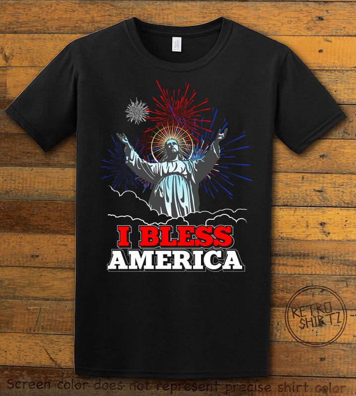 I Bless America Graphic T-Shirt - black shirt design