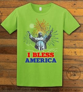 I Bless America Graphic T-Shirt - lime shirt design