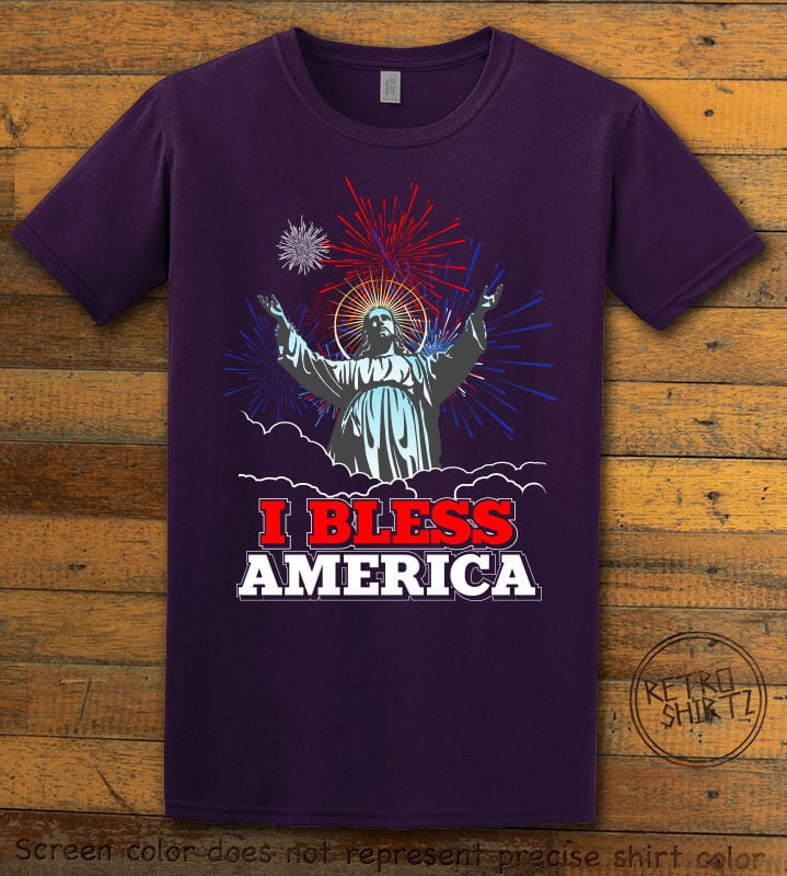 I Bless America Graphic T-Shirt - purple shirt design
