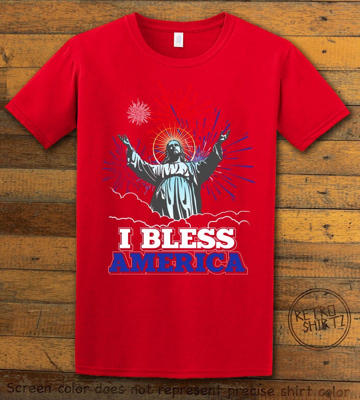 I Bless America Graphic T-Shirt - red shirt design