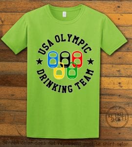USA Olympic Drinking Team Graphic T-Shirt - lime shirt design