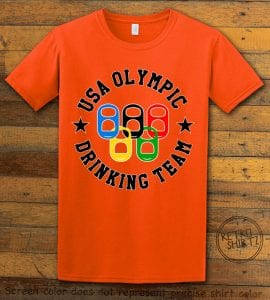 USA Olympic Drinking Team Graphic T-Shirt - orange shirt design