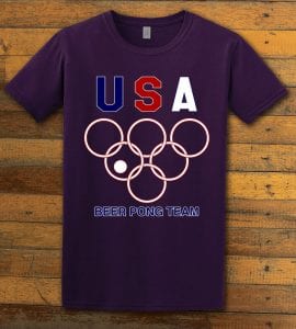 USA Beer Pong Team Graphic T-Shirt - purple shirt design