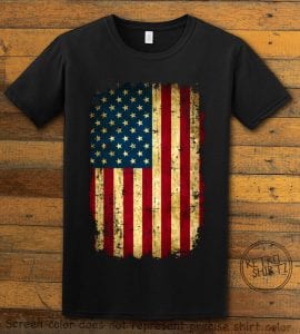 Distressed American Flag Graphic T-Shirt - black shirt design