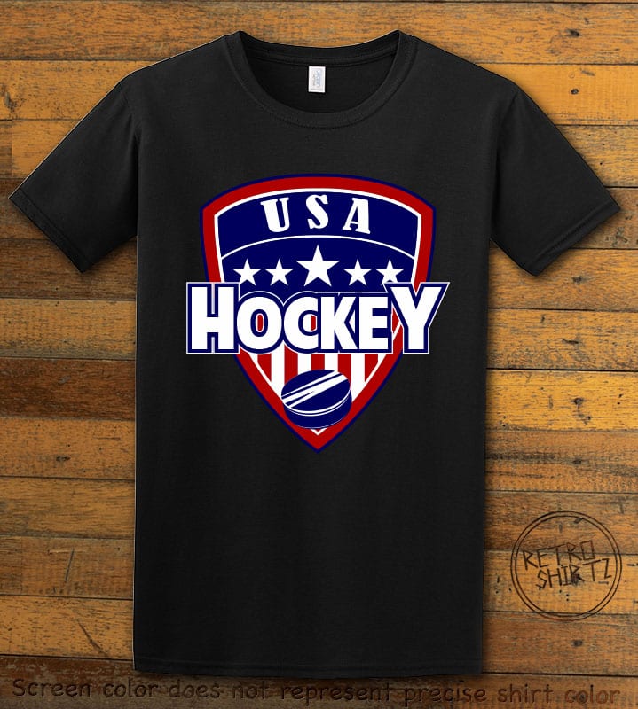 USA Hockey Team Graphic T-Shirt - black shirt design